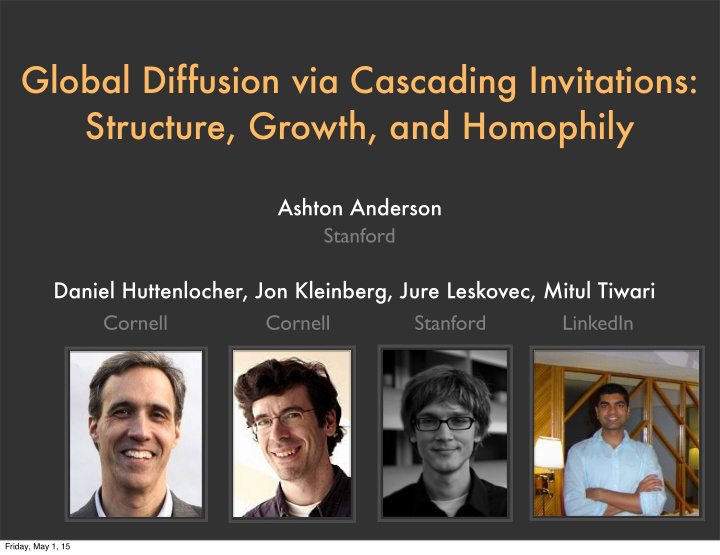 global diffusion via cascading invitations structure