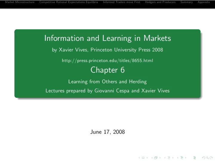 information and learning in markets