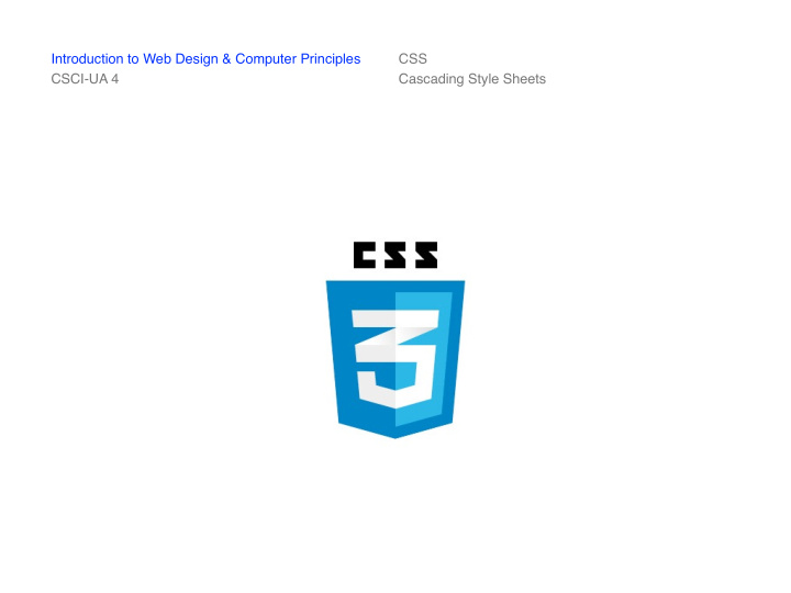 introduction to web design computer principles css csci