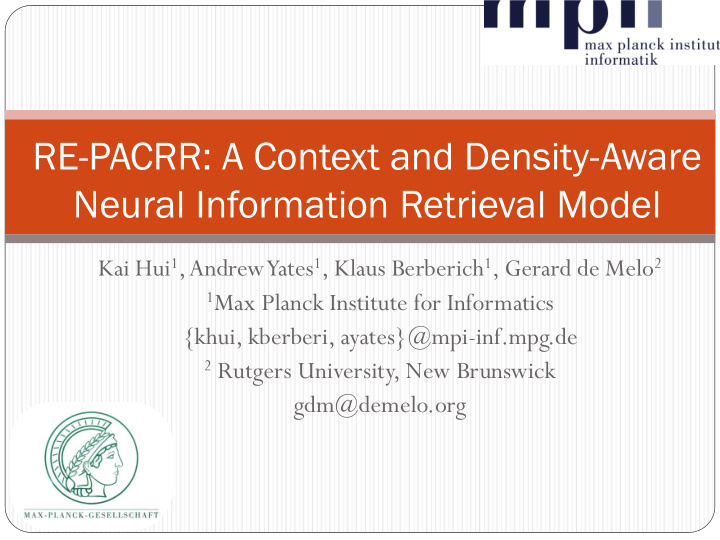 re pacrr a context and density aware neural information