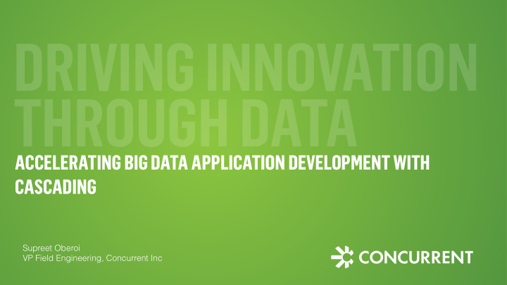 driving innovation through data