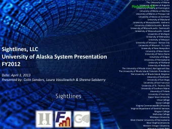 University of Alaska System Presentation  University of Oregon  University of Pennsylvania  FY2012