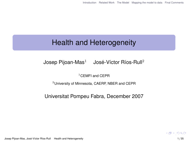 health and heterogeneity