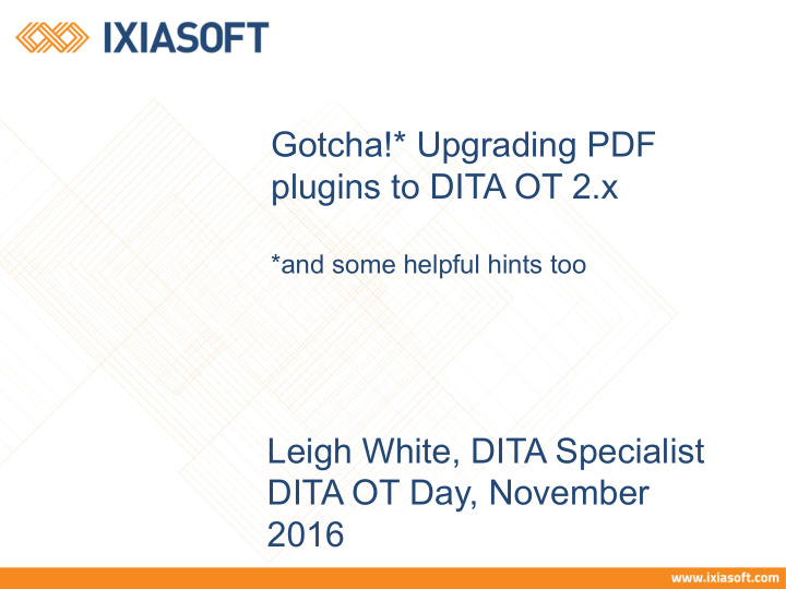 gotcha upgrading pdf plugins to dita ot 2 x