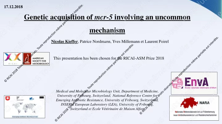 genetic acquisition of mcr 5 involving an uncommon