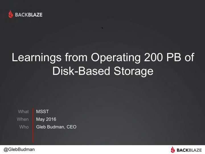 learnings from operating 200 pb of