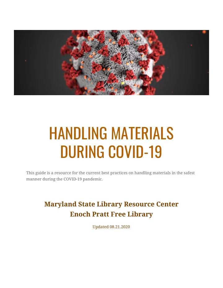 handling materials during covid 19