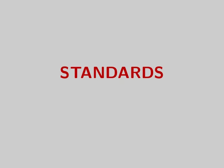 standards overview