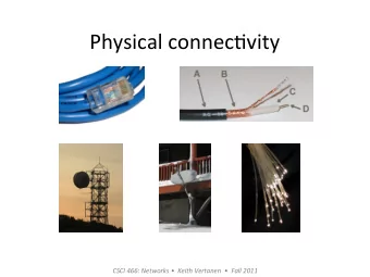 Physical  connec-vity    CSCI  466:  Networks      Keith  Vertanen