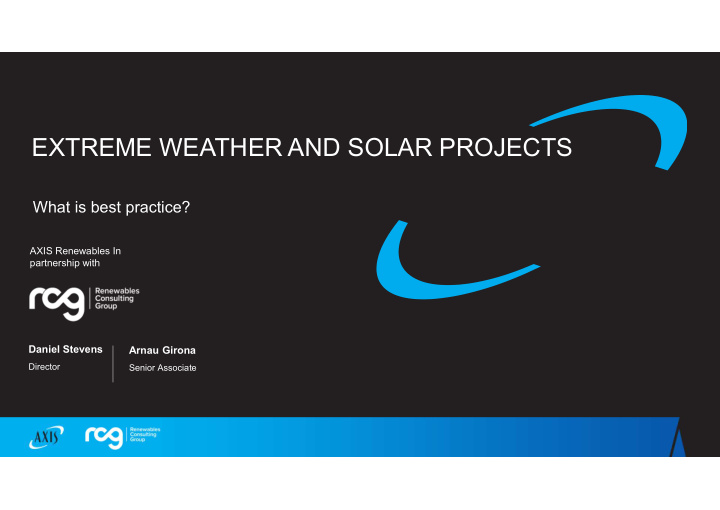 extreme weather and solar projects