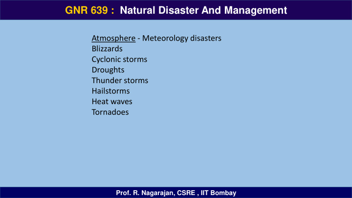 gnr 639 natural disaster and management