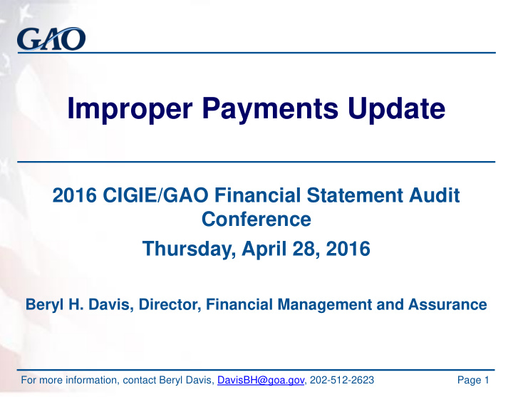 improper payments update