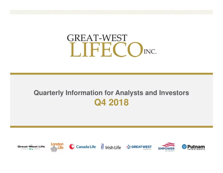 q4 2018 cautionary notes