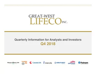 Q4 2018  Cautionary notes  CAUTIONARY NOTE REGARDING FORWARD-LOOKING INFORMATION  This document may