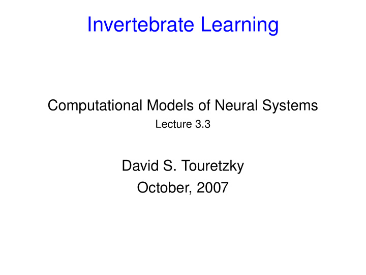 invertebrate learning