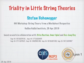 Triality in Little String Theories  Stefan Hohenegger  GGI Workshop: String Theory from a