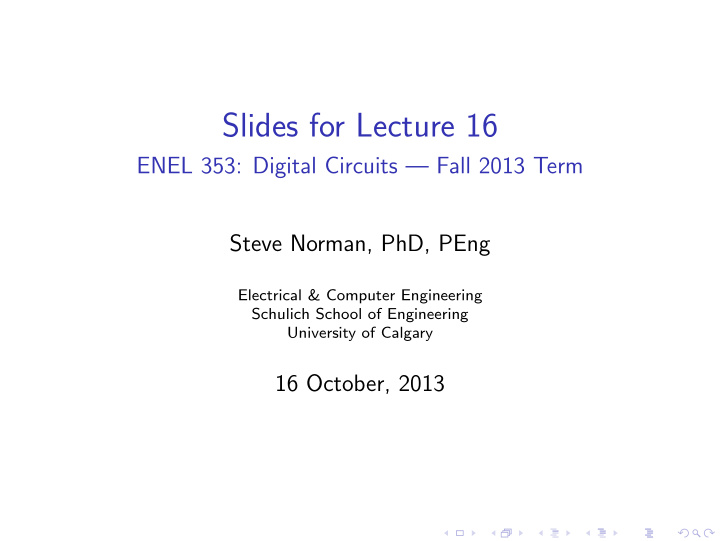 slides for lecture 16