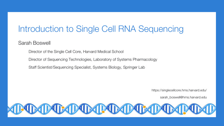 introduction to single cell rna sequencing