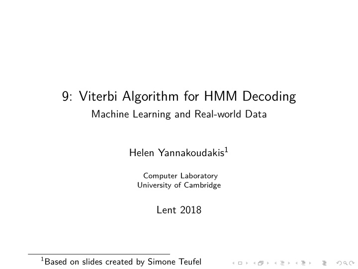 9 viterbi algorithm for hmm decoding