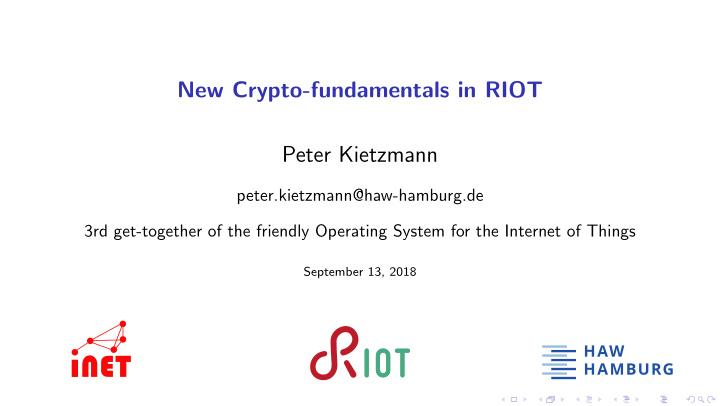 new crypto fundamentals in riot peter kietzmann