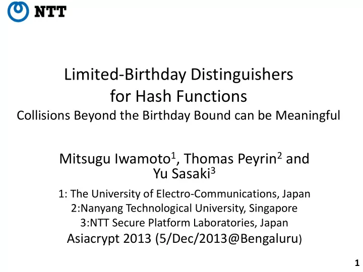 limited birthday distinguishers