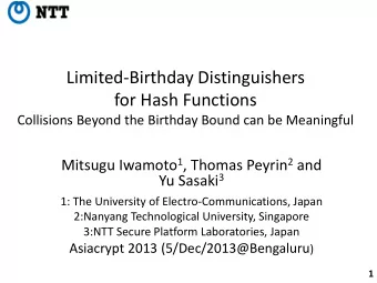 Limited-Birthday Distinguishers  for Hash Functions  Collisions Beyond the Birthday Bound can be