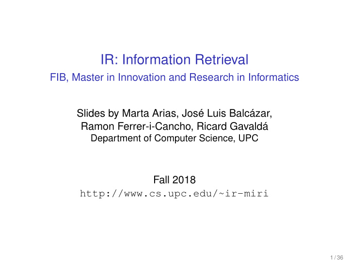 ir information retrieval