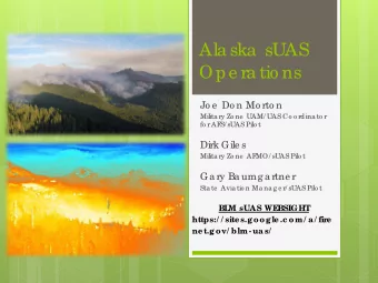 Ala ska  sUAS  Ope ra tio ns  Jo e  Do n Mo rto n  Milita ry Zo ne  UAM/ UAS Co o rdina to r  fo r