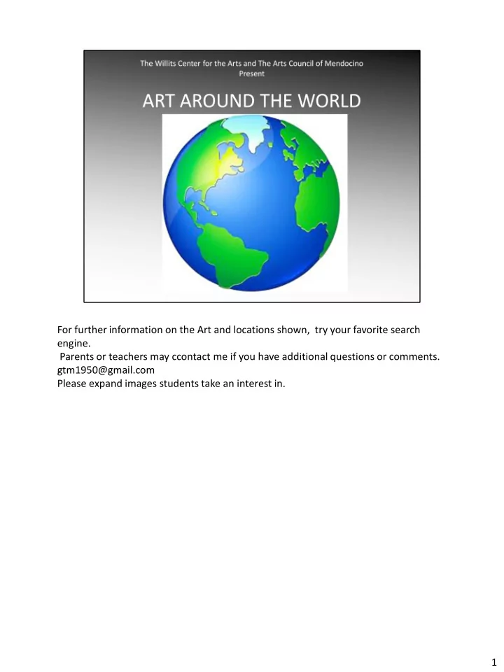 for further information on the art and locations shown
