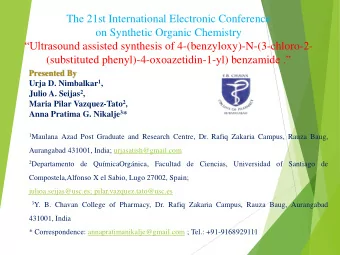 The 21st International Electronic Conference  on Synthetic Organic Chemistry Ultrasound assisted