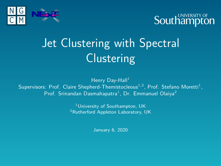 jet clustering with spectral clustering
