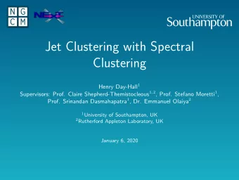 Jet Clustering with Spectral  Clustering Henry Day-Hall 1 Supervisors: Prof. Claire