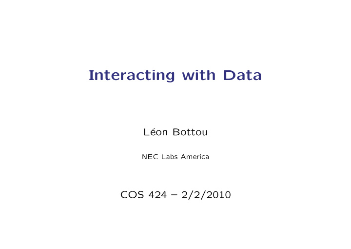 interacting with data