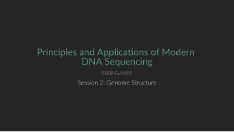 Principles and Applicaons of Modern  Principles and Applicaons of Modern  DNA Sequencing  DNA