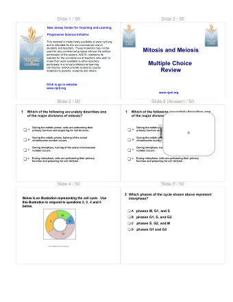 Mitosis and Meiosis  used for any commercial purpose without the written  permission of the owners.
