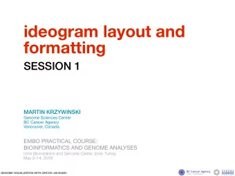 ideogram layout and  formatting  SESSION 1  MARTIN KRZYWINSKI Genome Sciences Center BC Cancer