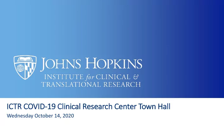 ictr c covi vid 19 19 clinical resea search c center er t