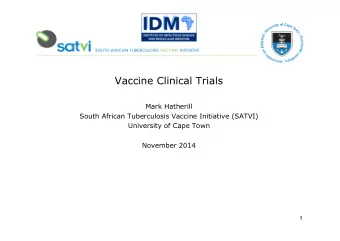 Databases presentation  Vaccine Clinical Trials  Mark Hatherill  South African Tuberculosis Vaccine