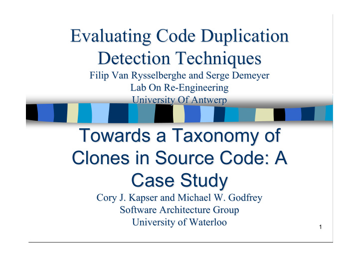 evaluating code duplication evaluating code duplication