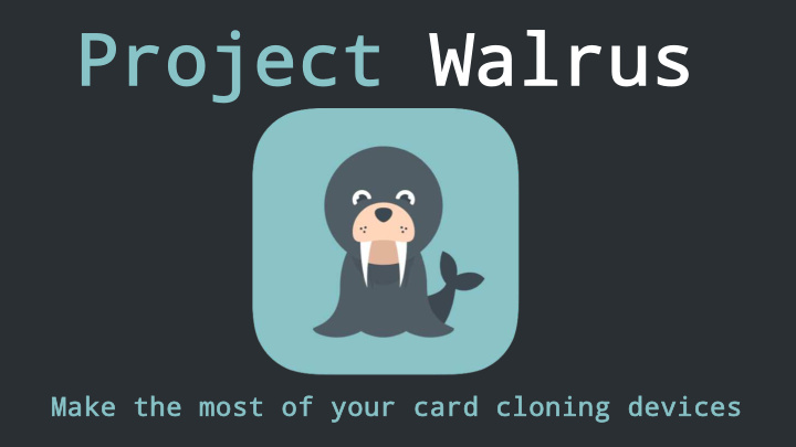 project project walrus walrus