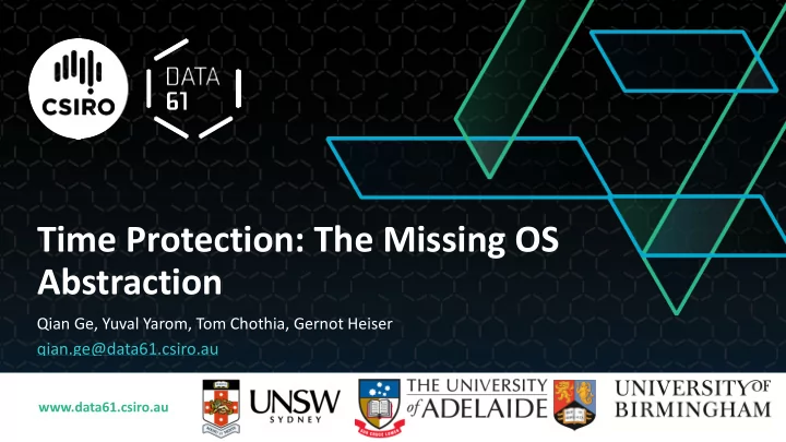 time protection the missing os abstraction