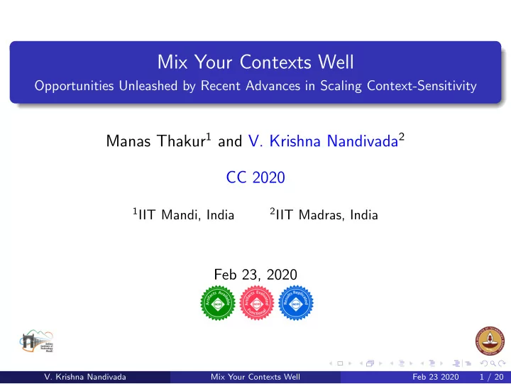mix your contexts well