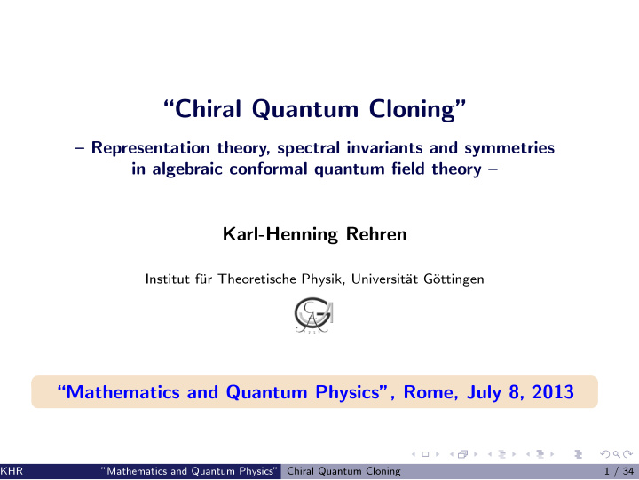 chiral quantum cloning