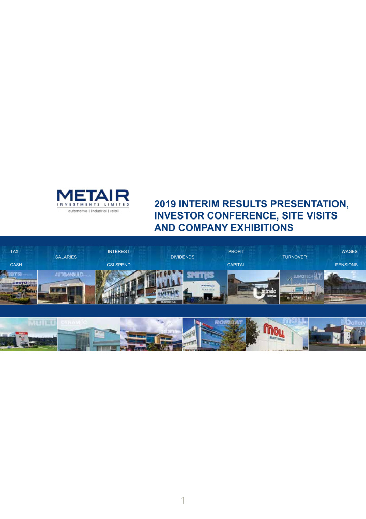 2019 interim results presentation investor conference