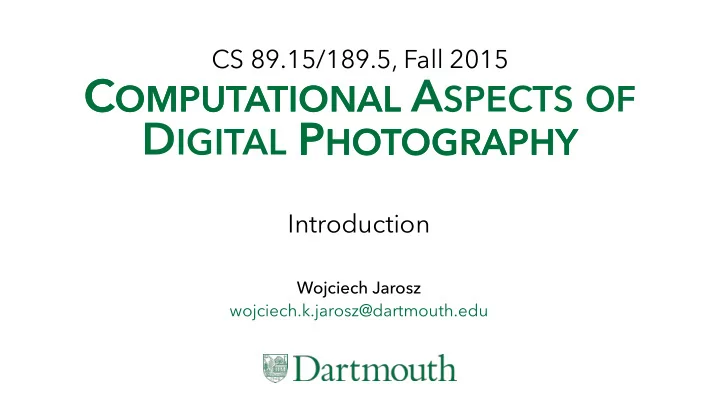 c omputational a spects of