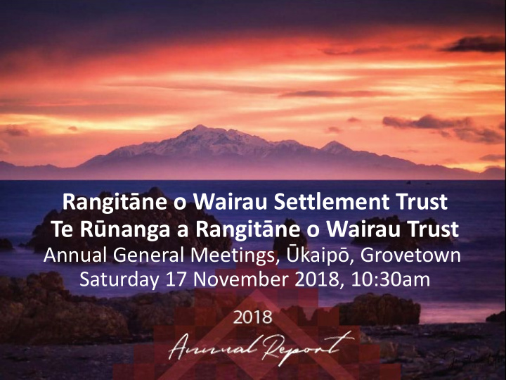 rangit ne o wairau settlement trust te r nanga a rangit