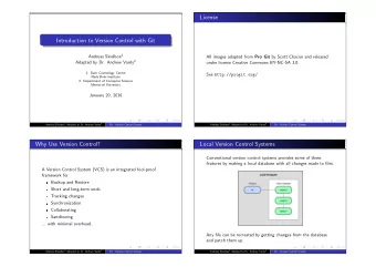 License  Introduction to Version Control with Git Andreas Skielboe 1 All images adapted from Pro