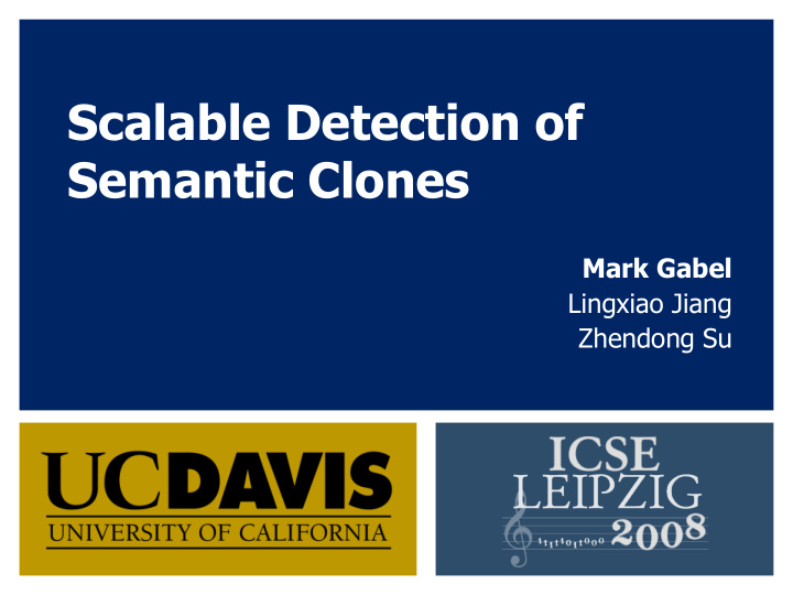 scalable detection of