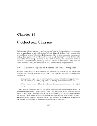 Chapter  19  Collection  Classes  Collections  are  classes  designed  for  holding  groups  of  ob