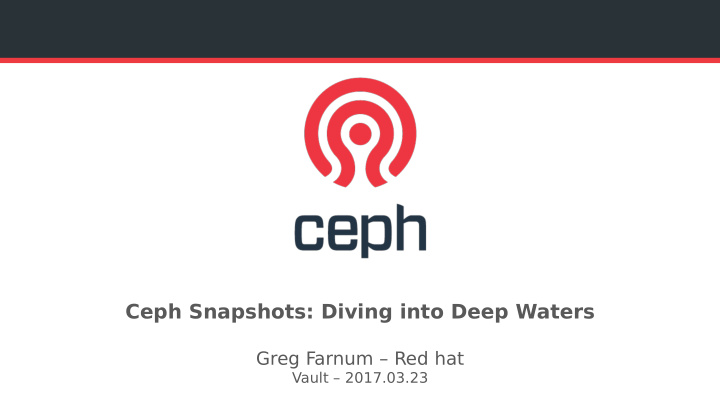 ceph snapshots diving into deep waters